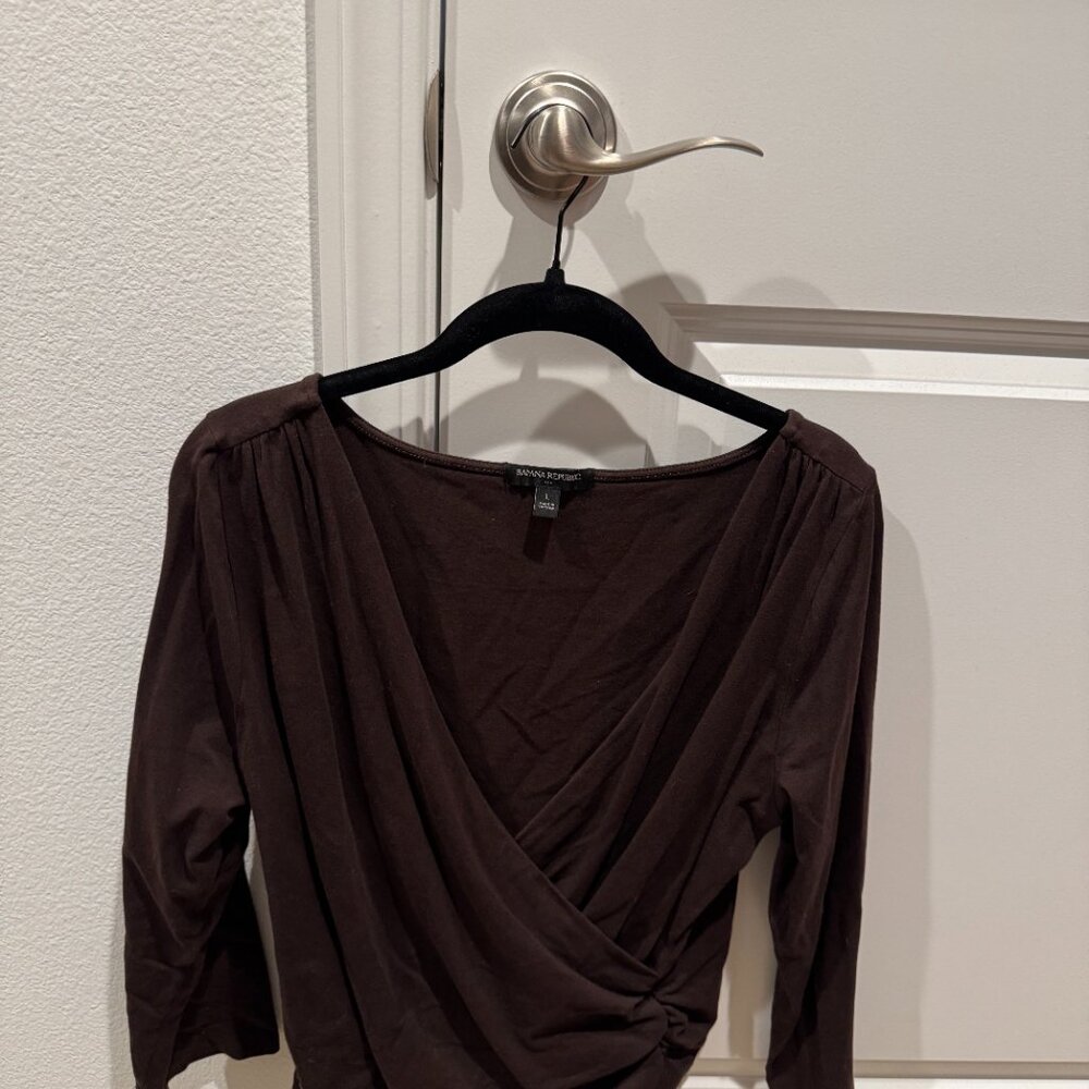 Banana Republic Brown Ballet Wrap Top
